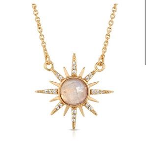 Gemstone starburst necklace- moonstone